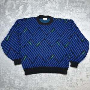 Vintage American Weekend Sweater‎ Mens Large Geometric Pullover USA 80s